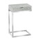 Monarch Specialties Accent Table - Chrome Metal / Grey Cement With A Drawer I 3373 - alternate 1